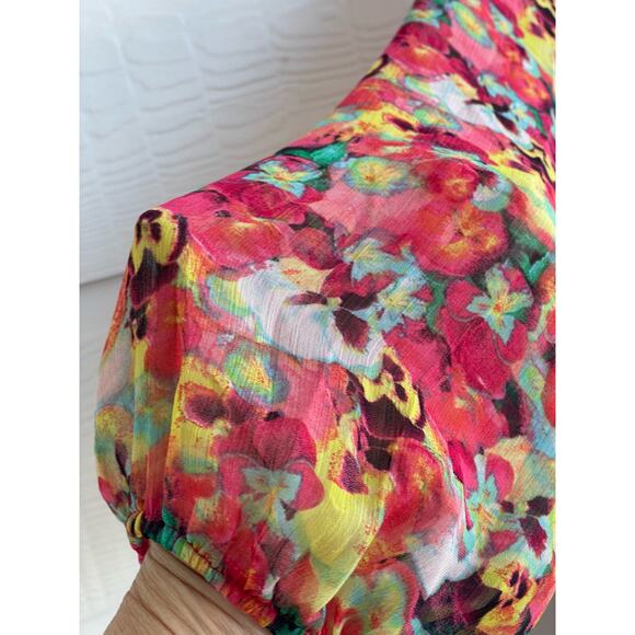 Figueroa & Flower sheer  floral and lace blouse SM - Picture 5 of 11